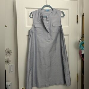 J. McLaughlin Pinstripe Sleeveless Silk Shift Dress